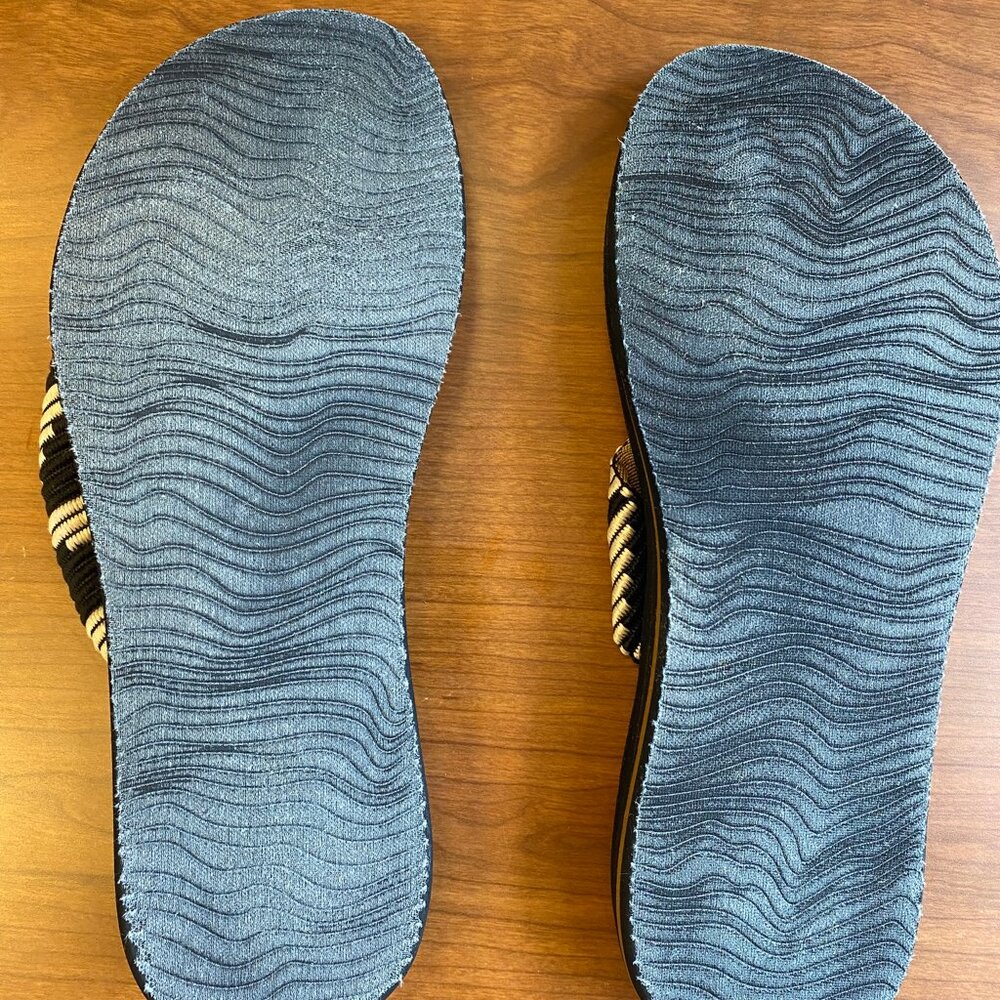 REEF Beige Black Spring Woven Women's Flip Flop Sandals size 9 - Picture 4 of 12